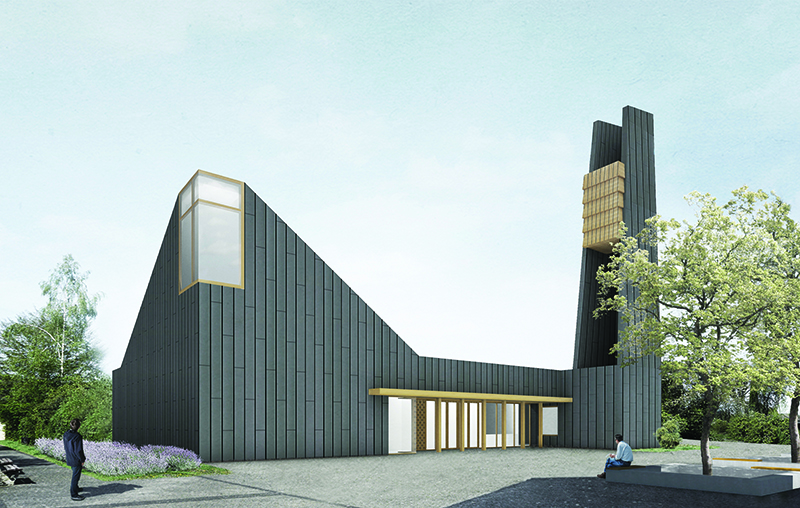 Perspektive Neubau Kirche I Gmeindezentrum Neu-Listernohl